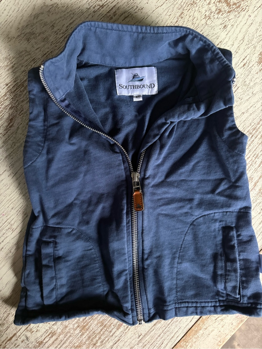Kids Navy Blue Quilted Zip Vest